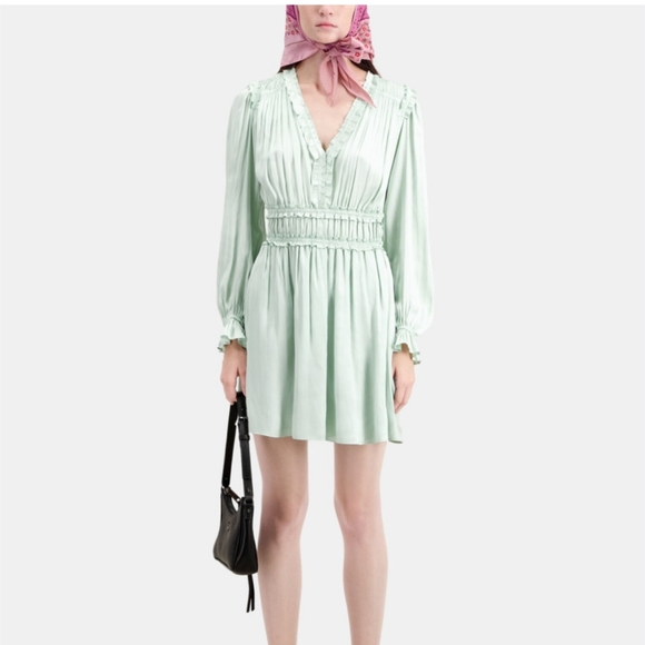 green emerald velvet dress The Kooples Flowy Rose Dress -Black/Red/Green  New Love The Shop
